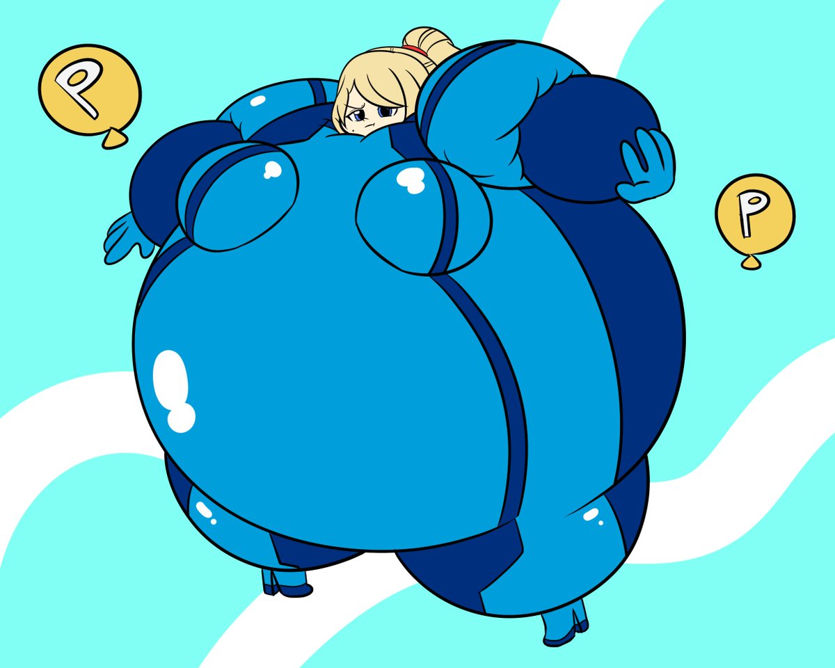 A quick lil' Samus doodle I drew up real quick. I think she's a tad bit  annoyed because of all those P-Balloons!, image size:1200x960