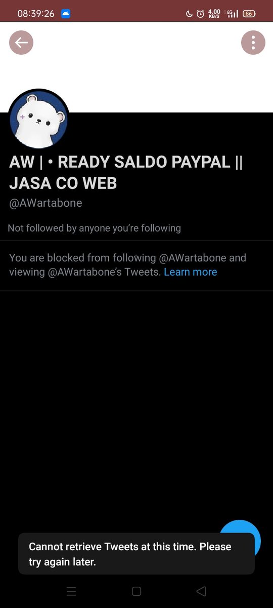 kvarinaespa's tweet image. Halooo tolong bantuan rt nya ya. Dan tolong jgn ada yg top up paypal di @awartabone dia nipu. Akun ku udh di block 2 sama dia. Tolong kak jgn jd org jahat karna uang 238k... 

Tag topup scam saldo paypal pp wts wtt wtb co web tf cv wd withdraw #zonauang #zonabu #zonaba #zonajajan