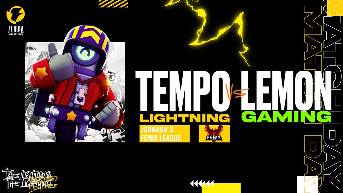 #BS| Match Day!

Hoy los truenos intentaran sacar una victoria ante un rival que no será nada fácil, daremos todo para que nuestro estruendo sea fuerte!⚡️

🏆| <a href="/Fenix_LeagueBS/">Fenix League</a> 
🆚| <a href="/LemonGaming_GG/">Lemon Gaming 🍋</a> 
⏰| 8pm🇲🇽

#TheLightningIsHere🌩️