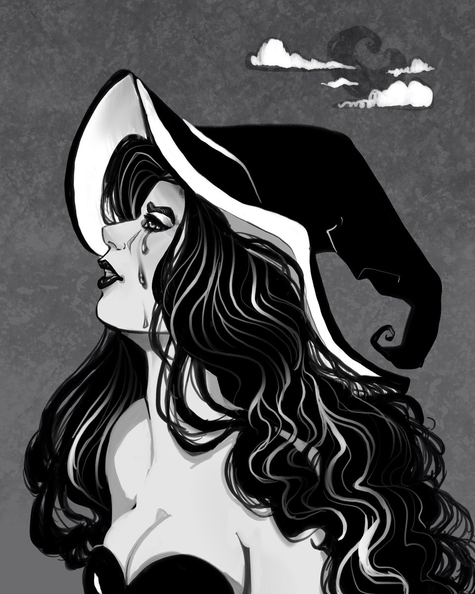 Trying Twitter now to see if it’s better than Instagram. Emotion training #Procreate #procreateart #witch #emotion #blackandwhite #Illustrator #digitalart #art