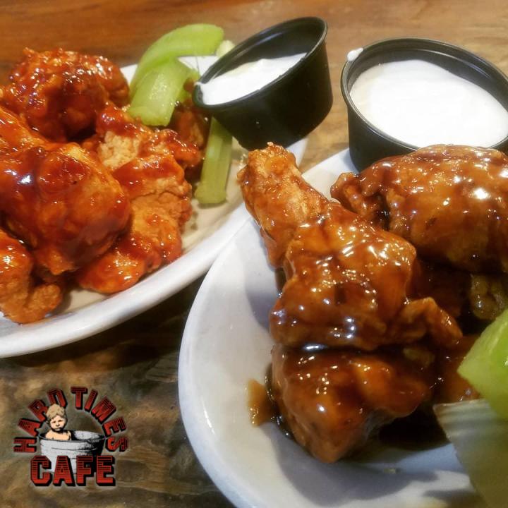 HardTimesFun's tweet image. It's not Friday yet, but it is #WingWednesday. Enjoy our #GrilledWing specials at all locations today! Specials are for dine-in only. #HardTimesCafe