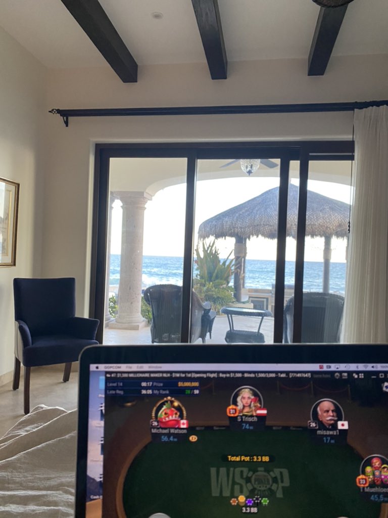 RealKidPoker's tweet photo. Bliss. Couldn’t ask for a better view. 

And the beach in the back isn’t so bad either…

Software heaven @GGPoker 

If you have yet to experience online poker on GG you are in for a treat. 

#ThanksGG https://t.co/3xJ06awUjP