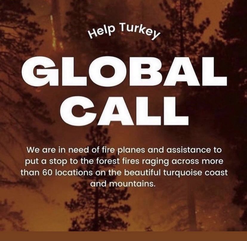 The fire is growing day by day. Please help Turkey.There is only one world we can live in. With your help, our tomorrows can be saved
 #helpturkey