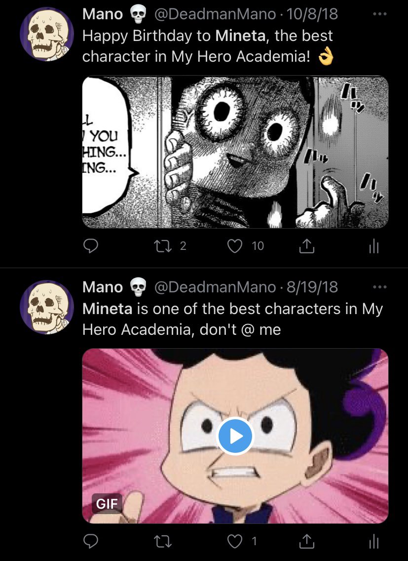 Mano 💀 on Twitter: "Been told y’all that Mineta was the best character ...