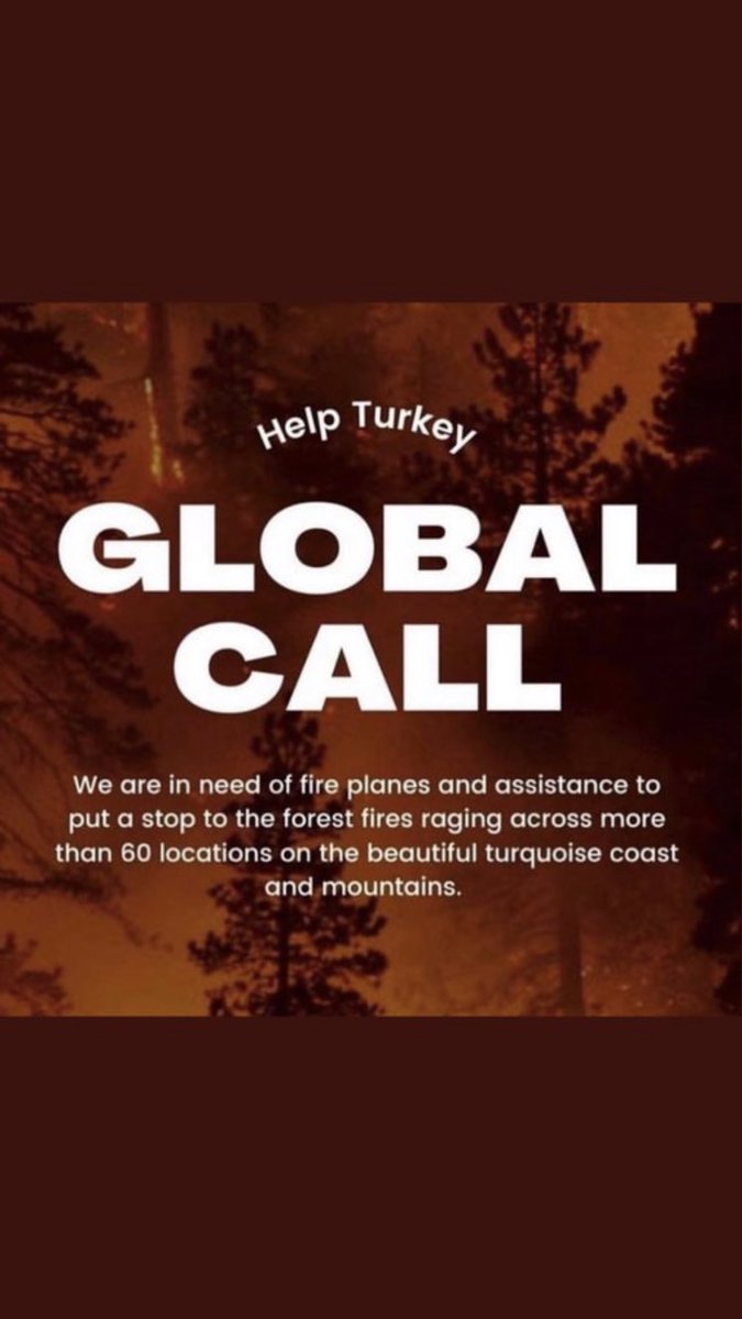 Doğa yanıyor, bu yangınlar bizi değil dünyayı etkileyecek. İnsanlığa yardım et.

Nature is on fire. These fires will affect the world, not us. Help humanity #helpturkey