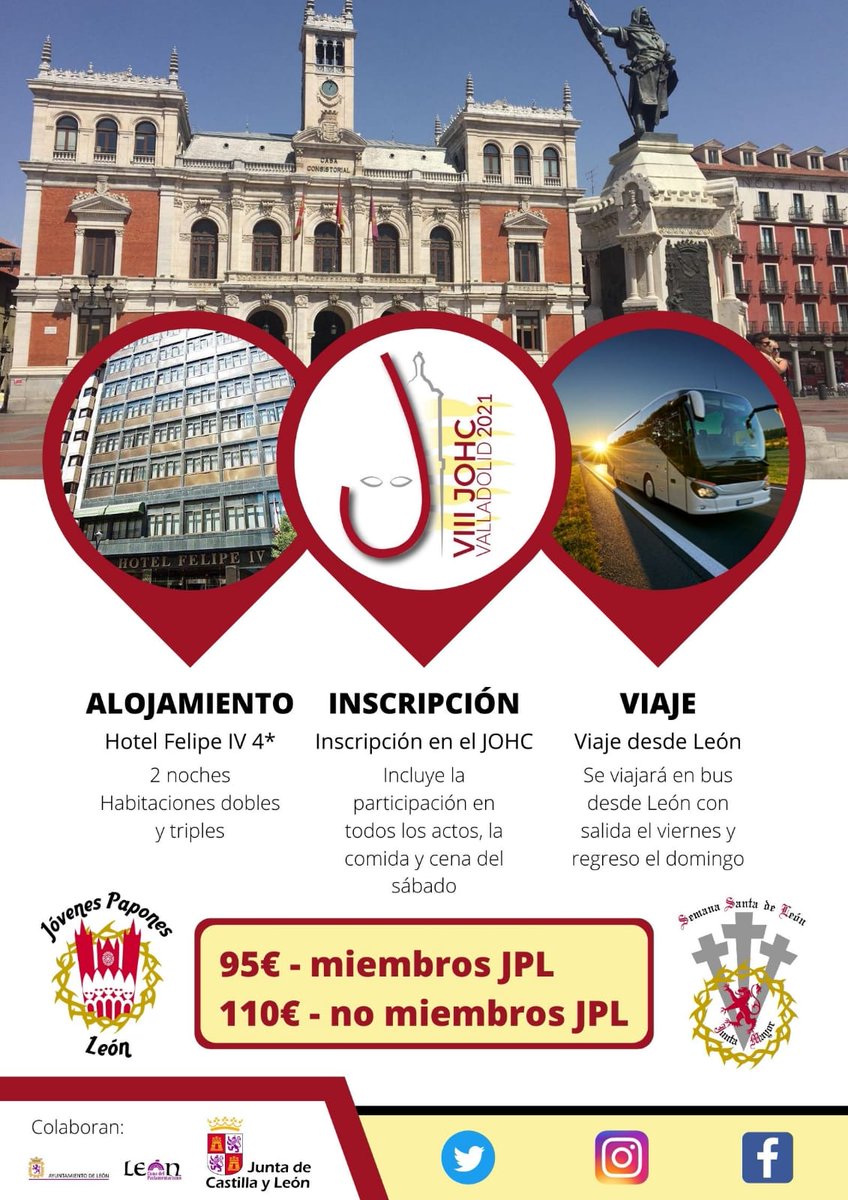 Inscripciones abiertas para el Encuentro Nacional de Jóvenes Cofrades que se celebrará en Valladolid del 15 al 17 de octubre.
Si quieres apuntarte, contacta con <a href="/jovpapones/">Jóvenes Papones León</a> en sus redes sociales
