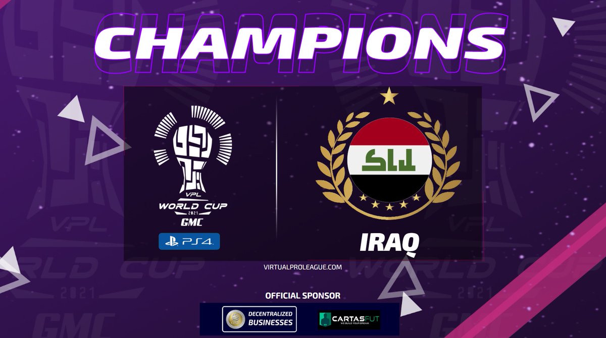 |#PS4| VPL WORLD CUP 2021 
FINAL MATCH WINNER <a href="/VPLiraq/">VPL Iraq</a> 

5-3 against @VPLPortugalPS 

Congratulations!

Official Sponsor: 
<a href="/coin_gm/">GMCoin</a> - $GMC $GMCOIN 
<a href="/CrfFut/">Cartas Fut CRF</a>

#virtualproleague #vplworldcup2021 #proclub #esports #11vs11