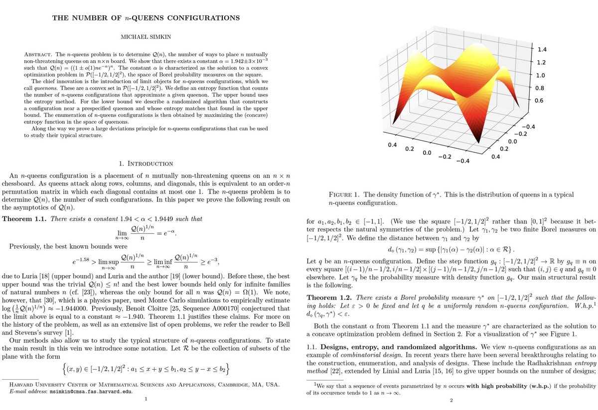 appendens's tweet photo. 📄 Michael Simkin (2021) The number of n-queens configurations (arX⠶2107.13460v1 [math⠶CO]) https://t.co/dklmej1X89 https://t.co/4iQDaRGWpM