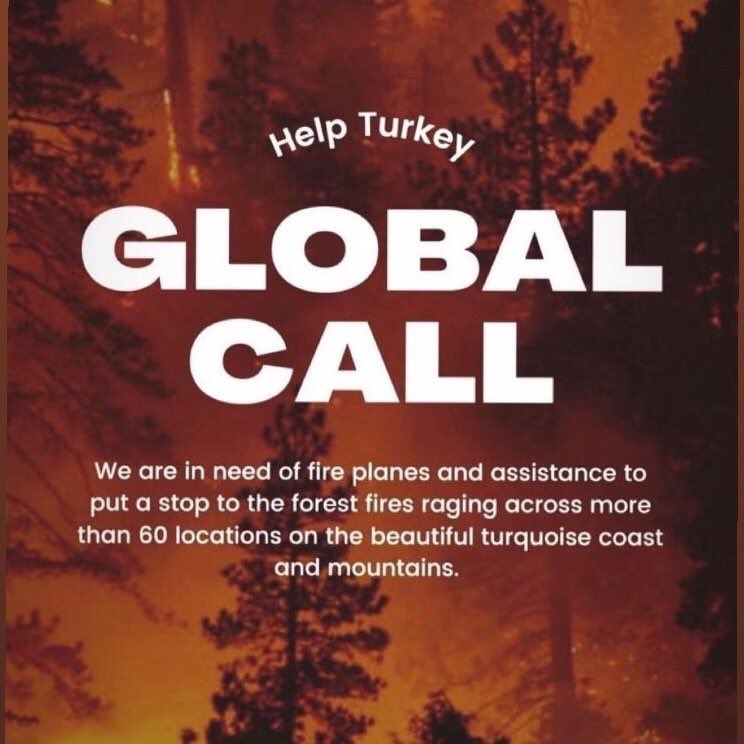 Doğa yanıyor, bu yangınlar bizi değil dünyayı etkileyecek. İnsanlığa yardım et.

Nature is on fire. These fires will affect the world, not us. Help humanity #helpturkey