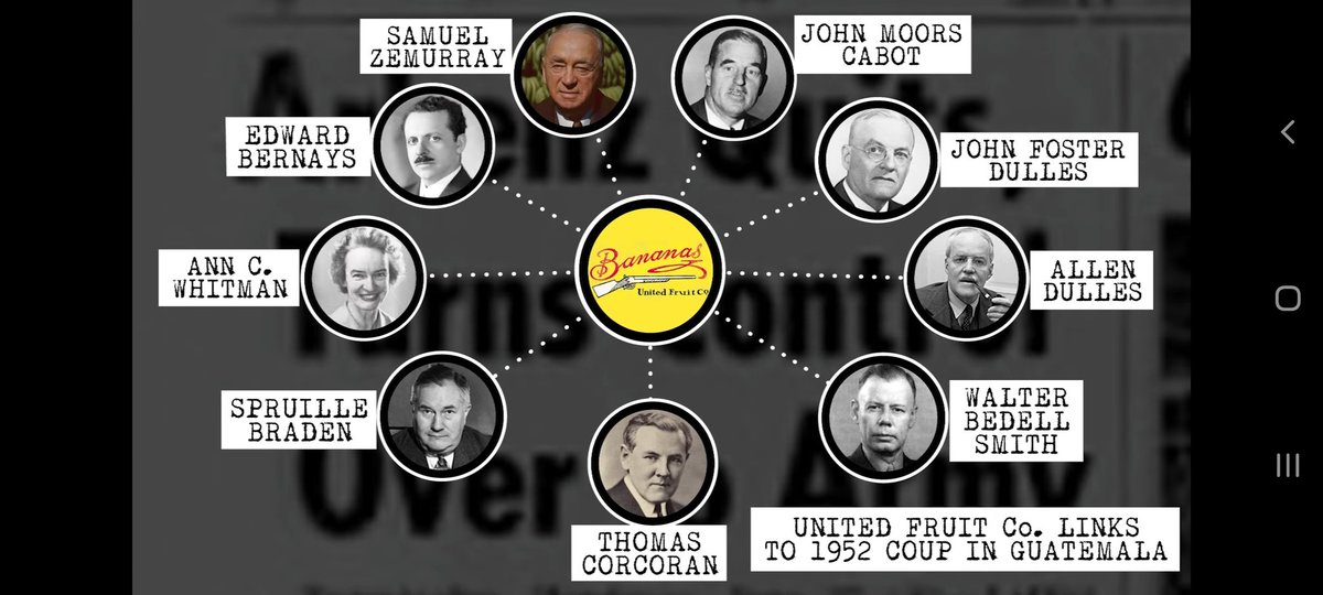 ZOROARIA11's tweet photo. The Unauthorized History Of The American Century - Part Five
https://t.co/jc2BGBfKZ1
#UnitedFruitCompany
#SamuelZemurray #JohnFosterDulles #ThomasCorcoran #JulianFeibelman #EdwardBernays #AllenDulles #AnnWhitman #JohnMoorsCabot #Guatemala #GuatemalaCoup #Arbenz #NewOrleans https://t.co/xB6bN8siUe