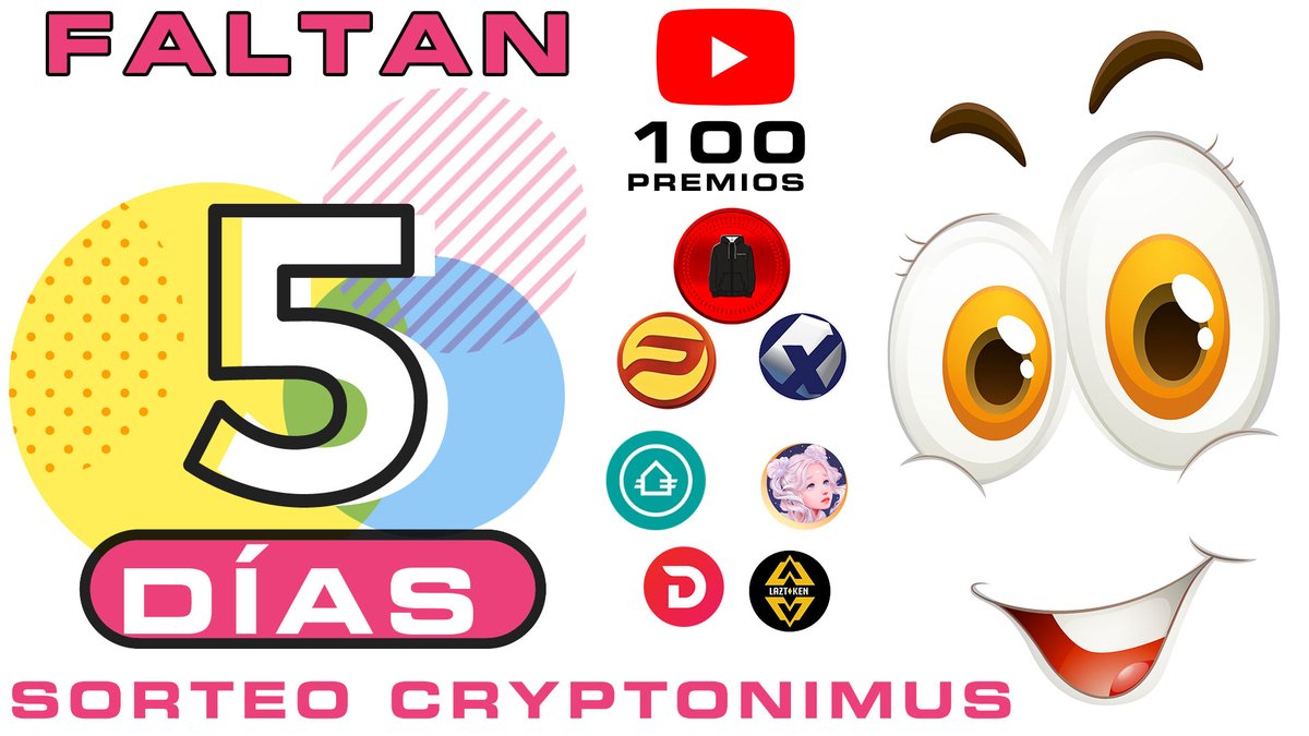 AdsCryptonimus's tweet photo. Tan solo faltan 5 días para el sorteo en el canal de YouTube.
Requisitos:
- Me gusta
- Comentar
- Suscribirse
Aquí: https://t.co/hXoHHJHP1k
#sorteocrypto #giveaway #airdrop #airdropalert #giveawayalert #freecrypto #freetokens @AdsCryptonimus #Cryptonimus https://t.co/tIMf6WqFwW