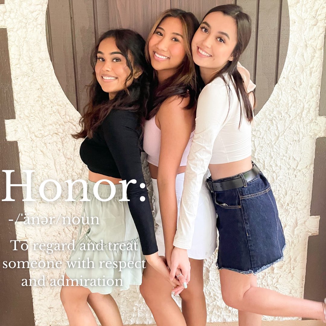 The second value that we cherish as Phi Mu woman is Honor

“the value of honor means to not only hold your sisters but everyone with the utmost respect. To me, honor is becoming the best version of yourself so that you can radiate that energy to others.” - 💕Esha Patel ‘PC Fall