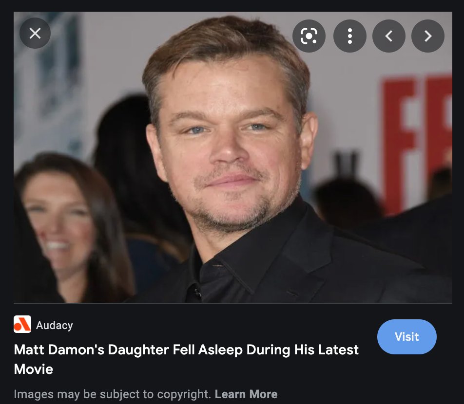 dadswhotweet's tweet photo. i hope matt damon's daughter is having a good day https://t.co/we48diz9M7