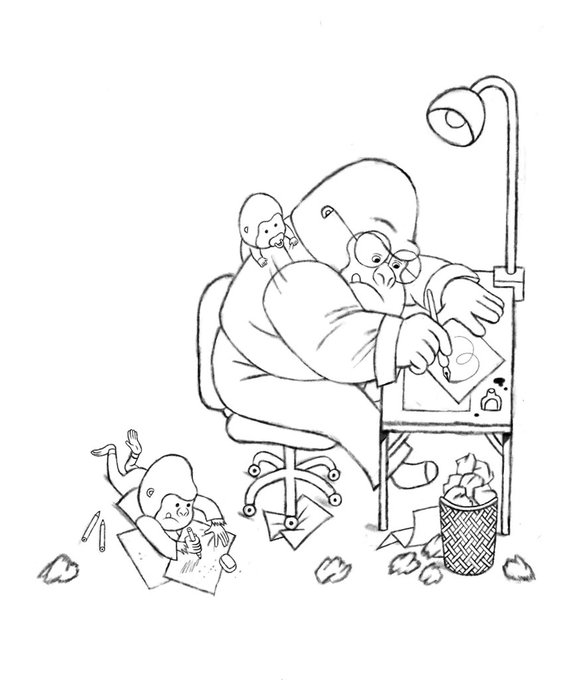 Cleaned up this illustration while listening to all the wonderful speakers at the #SCBWIBigFiveOh conference 