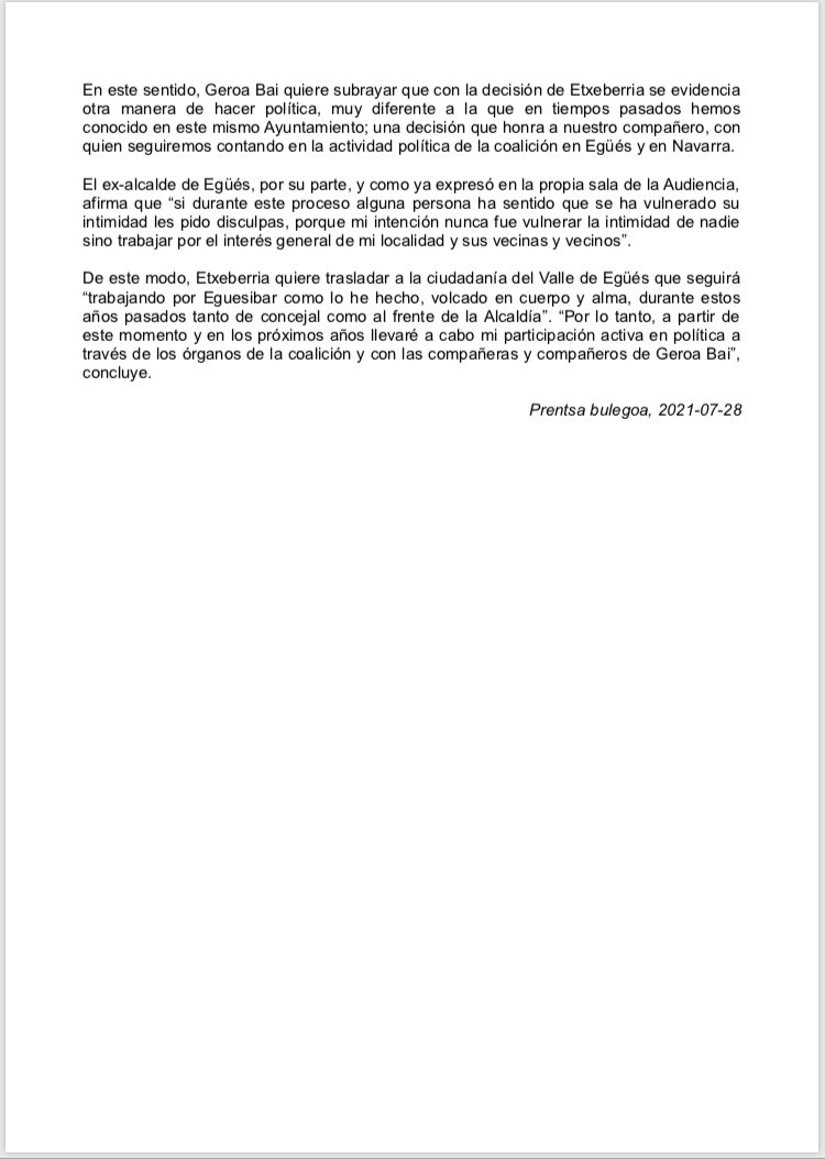 alfonso (@alfonsoetxebe) on Twitter photo Ezin ditudalako babes eta elkartasun adierazpen guztiak pertsonalki eskertu, sare sozial honen bidez egin nahi dut.
Eskerrik asko bihotzez.<a href="/GBaiEguesibar/">Geroa Bai Eguesibar</a> <a href="/Sarrigurenweb/">Sarrigurenweb</a> <a href="/NoticiasNavarra/">Diario de Noticias</a> <a href="/DiariodeNavarra/">Diario de Navarra</a> Ezin ditudalako babes eta elkartasun adierazpen guztiak pertsonalki eskertu, sare sozial honen bidez egin nahi dut.
Eskerrik asko bihotzez.<a href="/GBaiEguesibar/">Geroa Bai Eguesibar</a> <a href="/Sarrigurenweb/">Sarrigurenweb</a> <a href="/NoticiasNavarra/">Diario de Noticias</a> <a href="/DiariodeNavarra/">Diario de Navarra</a>