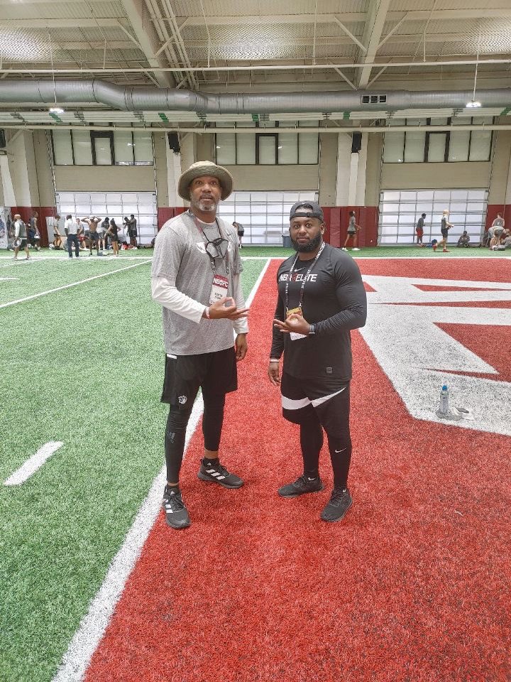 JtheNupe's tweet image. Me and Nupe @Coach__Evans at Alabama Camp ! #KappaBeta #Nupes