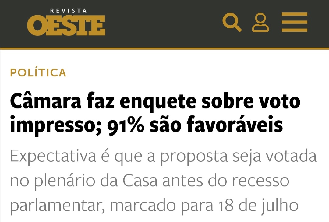 Não há mais como o <a href="/TSEjusbr/">TSE</a>  ignorar a reivindicação legítima dos eleitores.

A resistência de quem deveria defender maior transparência e segurança no processo eleitoral está levantando fortes suspeitas.

#BrasilPeloVotoAuditavel