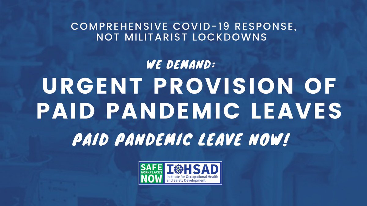 iohsadph's tweet photo. Employers’ “no work, no pay” policy&contractualization schemes being legalized by govt have long caused workers to choose between their job or their health.The passage of the #PaidPandemicLeave Bill aims to minimize that choice by requiring govt to uphold workers’ jobs &health. https://t.co/5iRB0ZiRmk