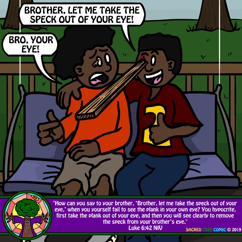sacredtreecomic's tweet photo. Check yourself before you wreck yourself! #sundayfunnies #sacredtree #webcomic #verseimage https://t.co/o7tWicfaQJ