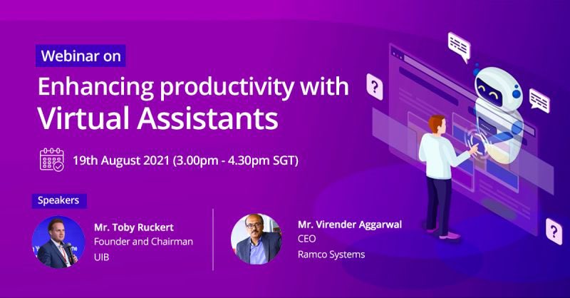 uibglobal's tweet image. Come learn how enterprise #CUX is changing with #virtualassistants from UIB&apos;s @tobyruckert and @RamcoSystems’ @Virender_VA on #August19 at 15🇸🇬/9🇩🇪/10🇸🇦/11🇦🇪. Register free with UIB promo code UIB12021 at cvent.com/events/enhanci…! 💬🗣 #AI #ConversationalAI #IoT #AIoT #Chatbots