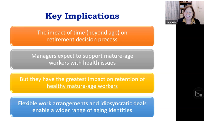 CarolKulik's tweet photo. Are your managers trying to retain the wrong group of older workers? Delighted to share our research at @AOMConnect! Christina Cregan @SanjeewaPerera1 @s_sardeshmukh @UniversitySA @cwexunisa #AOM2021 #ageingwell #olderworkers #workinglonger https://t.co/ydeZuvXOip