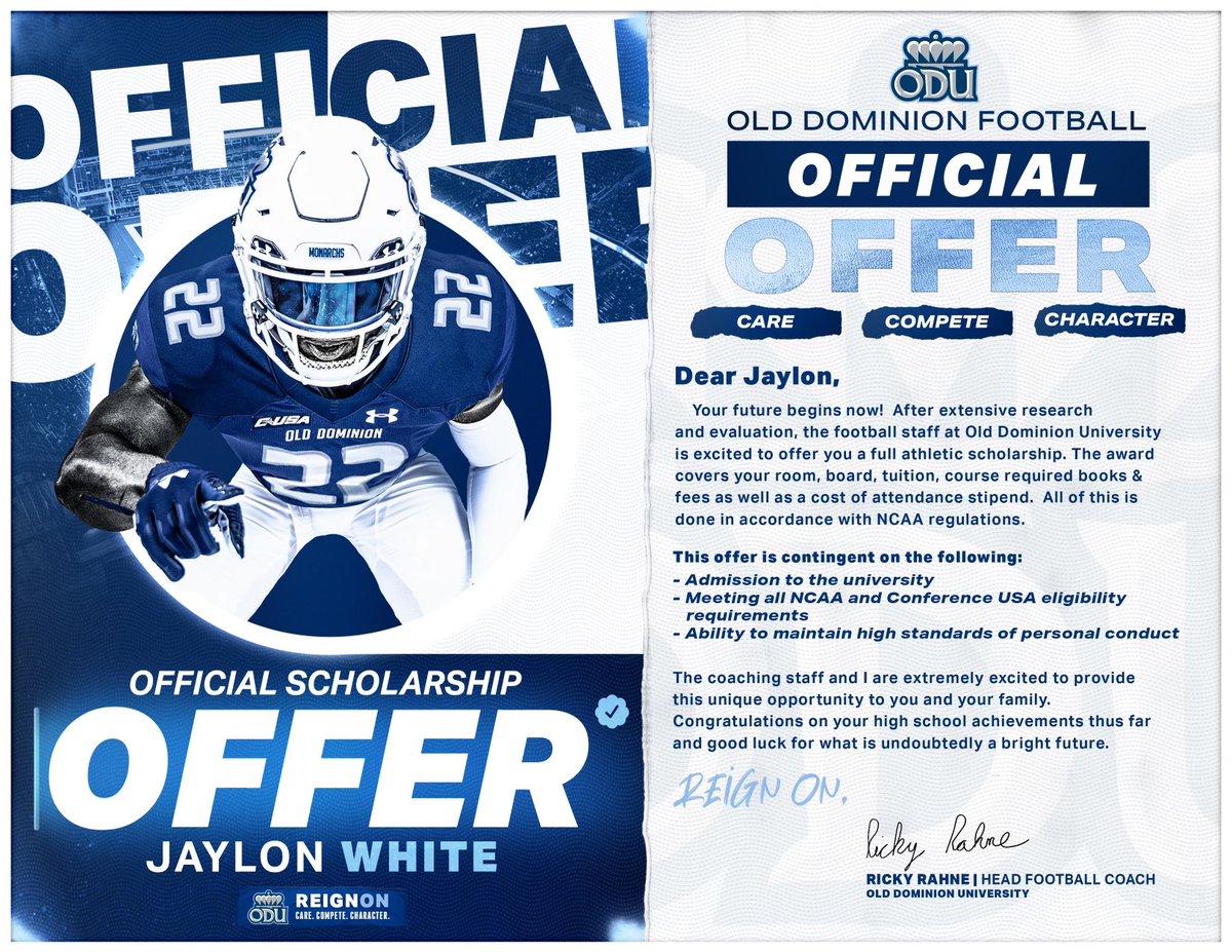 spwidawhite's tweet photo. CAN’T WAIT TO START MY JOURNEY‼️ @ODUFootball #2oyal2umble https://t.co/IgW3dXJCnW