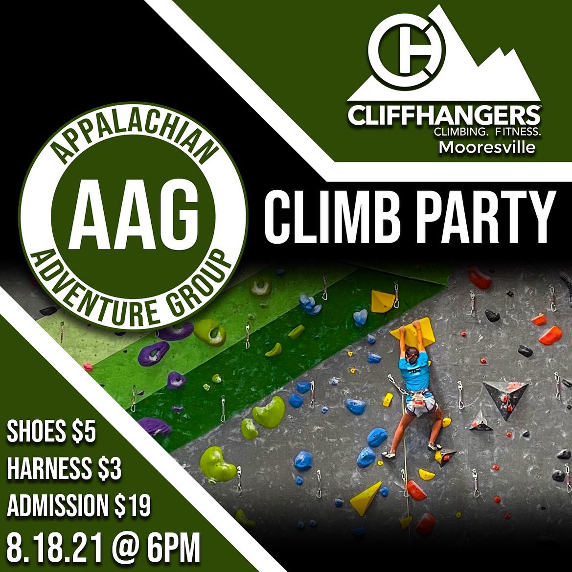 AppalachianAdv's tweet photo. Come join us at @cliffhangersnc for a climb party!

#AppalachianAG | #LiveClimbRepeat https://t.co/QzwKkXOjj1