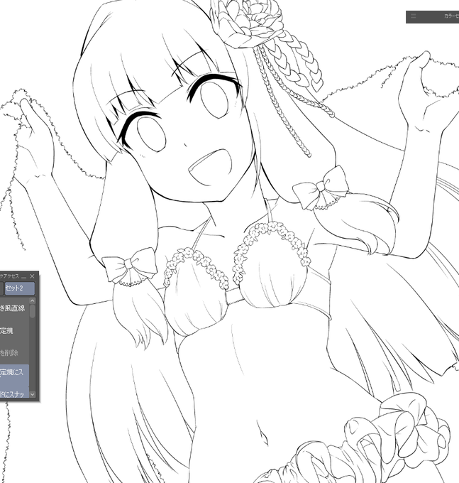 こちらは息抜きで描いてる水着茜ちゃん
茜ちゃんヒラヒラなのいっぱい付けてそう 