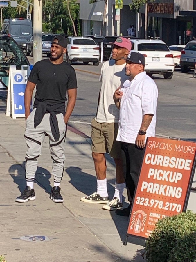 Chris Paul and new Los Angeles Laker Russell Westbrook spotted hanging out in Los Angeles👀👀👀