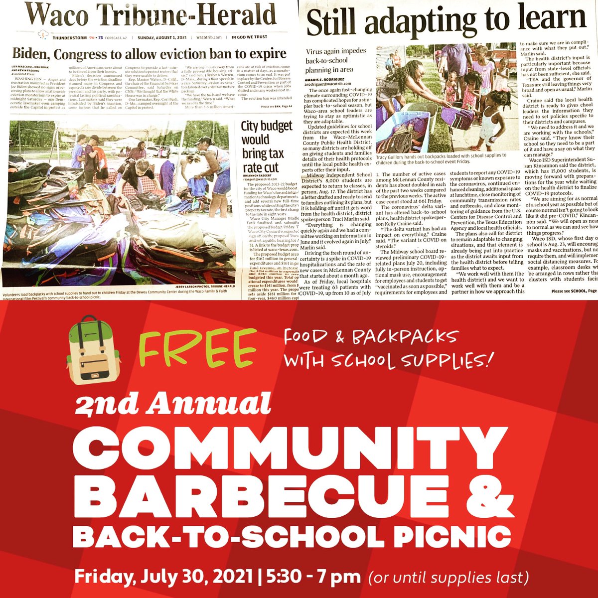 Thanks @wacotrib for the AWESOME front page coverage! #wacofilmfest #servingthecommunitywithheart #hebhelpinghere