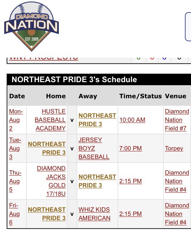 MccainColeman's tweet photo. The week starts tomorrow at 10:00; Diamond Nation, field 7.  Northeast Pride 3 (22 Prime)
@NEPridebaseball  @DiamondNationNJ  @StevensonBSB  @LHUBaseball https://t.co/8zT0bPY9ys