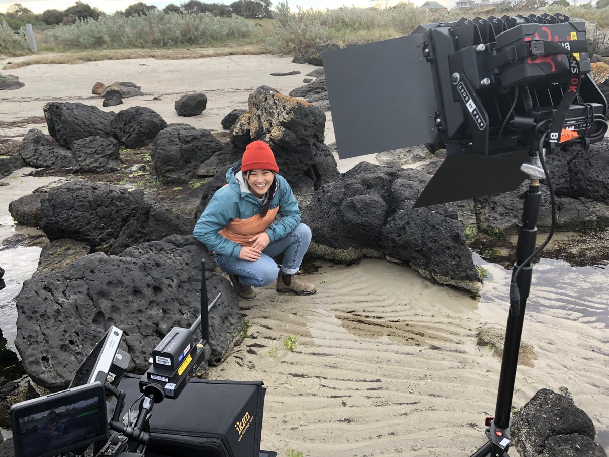 BioSci_UniMelb's tweet photo. This trip will launch for our 300 students in October and we are looking forward to it! ✨Here is our star presenter @trishfishkoh checking out the rock pools and showing students all the molluscs and life that they will get to see on their trip.🌊🐌 2/3 https://t.co/ztYYBwuxA4