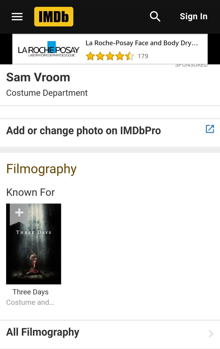 Samvroom_'s tweet image. I got my first IMDB credit! This is so exciting! And here is to many more🎉 #film #actor #movies #IMDb #credit