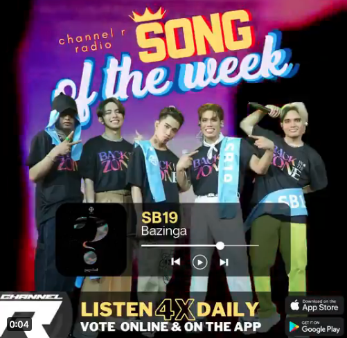SB19_ATINph's tweet photo. BAZINGA debuts on 3 US radio stations at #1!

📻 88rising Radio: SuperFanFriday 
📻 Y100Michiana: TheAllRequestCharts
📻 Channel-R Radio: SongOfTheWeek 

SB19xATIN BenteUnoNa
@SB19Official
#SB19BazingaTopsUSRadios https://t.co/TGb3PU5zZ1