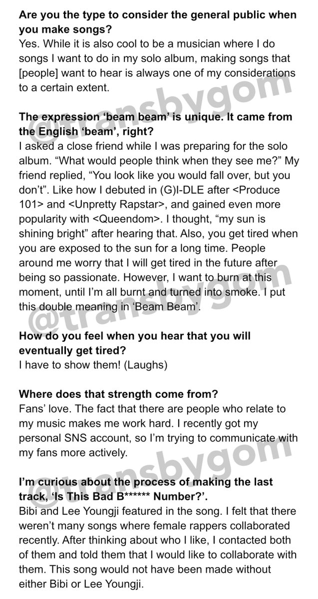 transbygom's tweet photo. 210802 Soyeon Marie Claire  Magazine (Aug 2021 Vol.) Interview

Source: https://t.co/waFcRRhADQ

#GIDLE #SOYEON https://t.co/9ZtepLAsWV
