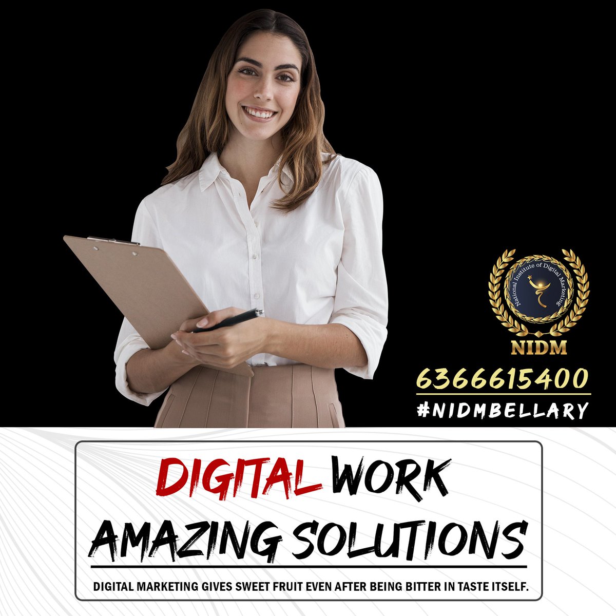 BellaryNidm's tweet photo. DIGITAL WORK AMAZING SOLUTIONS
DIGITAL MARKETING GIVES SWEET FRUIT EVEN AFTER BEING BITTER IN TASTE ITSELF.

For digital Marketing course contact us at 6366615400 

#bellary #karnataka #india #googleads  #digitaldrawing 
#digitalart #digitalmarketing #digitalmarketingcourse https://t.co/5LAsyeWmVh