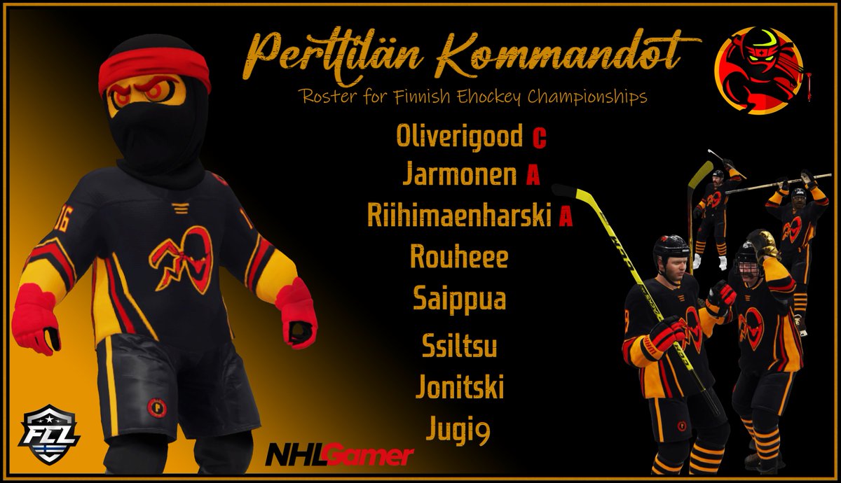 PeKo in #FCL🥳!

After a long break we are still working hard to reach our own level on ice, but once again Commandos of Perttilä will be ready to challenge the best of our nation 🇫🇮.  

#NHLGamer #NHL21 #esports #MukanaWilhelm #eSM2021 #ForzaPeKo @SEULry @esm_gg @NHLGamerCOM