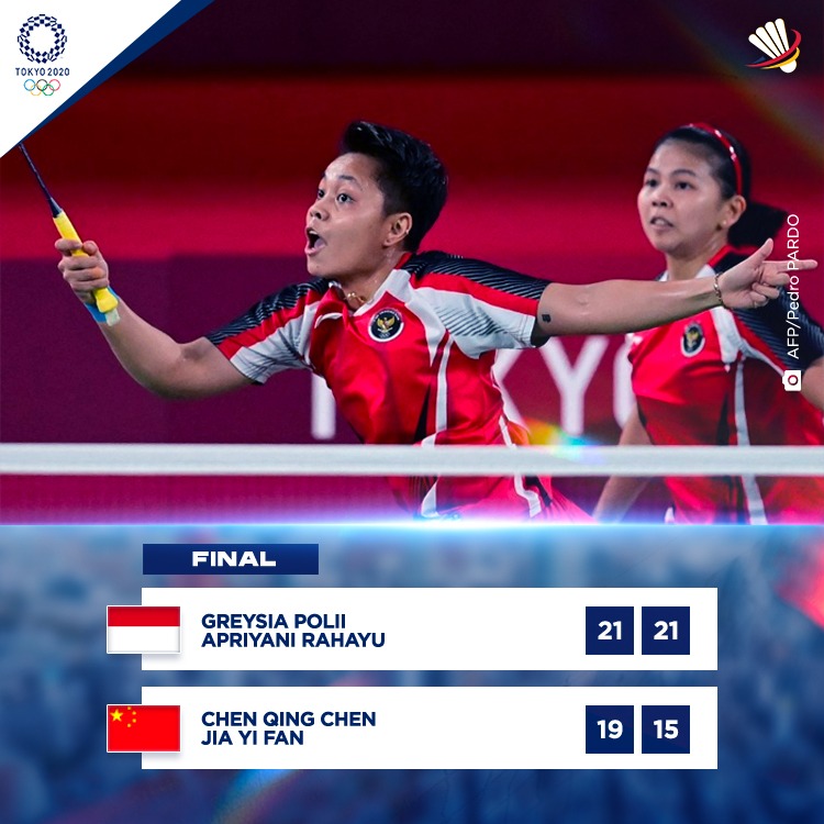 LUAR BIASA Greysia/Apriyani 💥💥🇮🇩🇮🇩

KAMI BANGGA ❤️❤️ akhirnya Indonesia mampu meneruskan tradisi emas di bulutangkis lewat perjuangan kalian. Momen ini juga spesial karena medali emas pertama untuk ganda putri 

Bagaimana jiwa kalian lob? Terguncang saking bahagianya kah? 😆