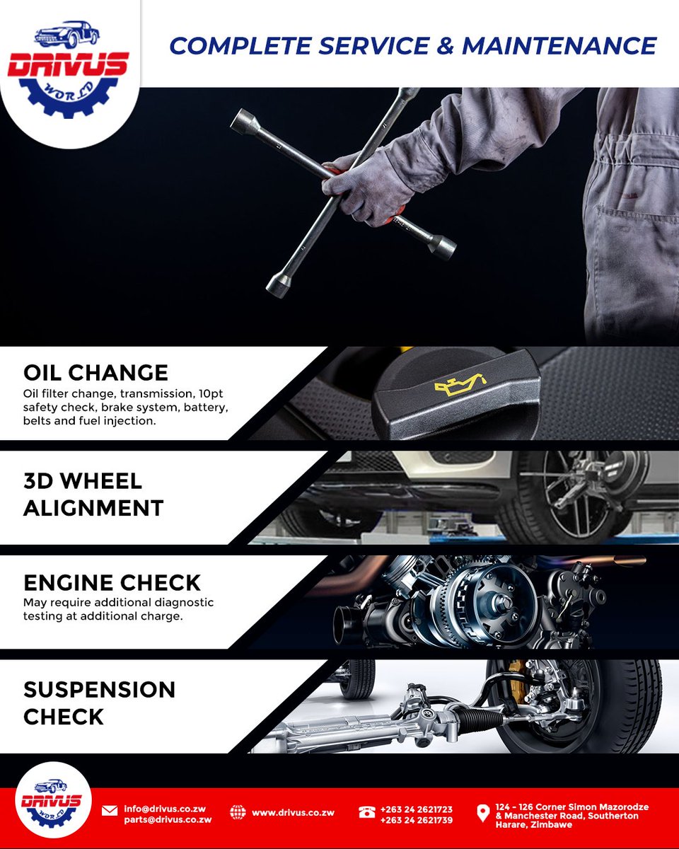DrivusW's tweet photo. Dont let your new week be ruined by a faulty car. We are here to make sure your car is always in good road worthy condition. Remember when you drop off your car we have services that will take you back to your workplace and pick you up once the car is ready for collection. https://t.co/bMRP0bDr2w