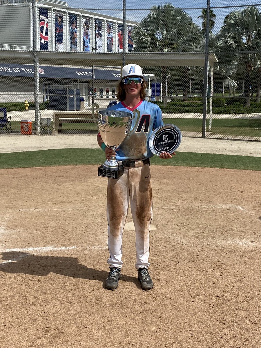 Won the <a href="/Florida_PG/">Perfect Game Florida</a> Summer Select Tourney with the <a href="/aces_florida/">Florida Aces</a>.  Nice team effort, and I was awarded the tourney #MVP.  .625BA, 10 Hits, 9R, 4RBI, .684OBP.  Thanks <a href="/aces_florida/">Florida Aces</a> &amp; my teammates for a great summer.