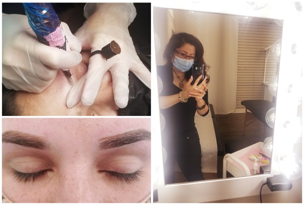 AMaria_Delsante's tweet photo. My week so far. Now certified! When your random model appears w/an arm tattoo of your patron saint, you know you're on the right path.*Grateful*Blessed* #PassionDrives #microblading #microbladingeyebrows #ombre #ombrebrows #ombrepowder https://t.co/oXzRln7N6p