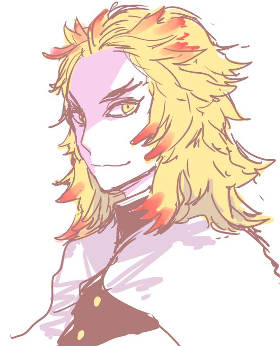 かさいちあき🍖さんがTwitterに投稿した煉獄杏寿郎(鬼滅の刃)のイラスト。