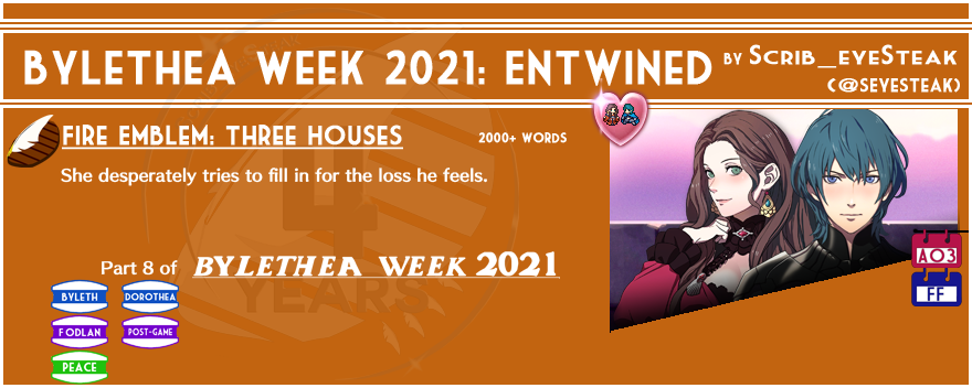 SEyesteak's tweet photo. #byletheaweek2021 draws to an end with the rolls of Sadness and Peace.
Ao3: https://t.co/RiMYkVGWLx
FF: https://t.co/1fYk9o3gbw
#doroleth #bylethea https://t.co/9FEqaPxmXX