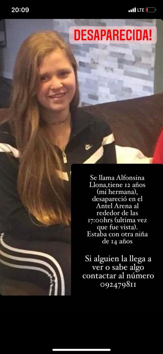 Allí tienen un número de contacto  para brindar información, o directo al 911. Ayudemos también compartiendo esta imagen y esperemos aparezca pronto y bien 🙏