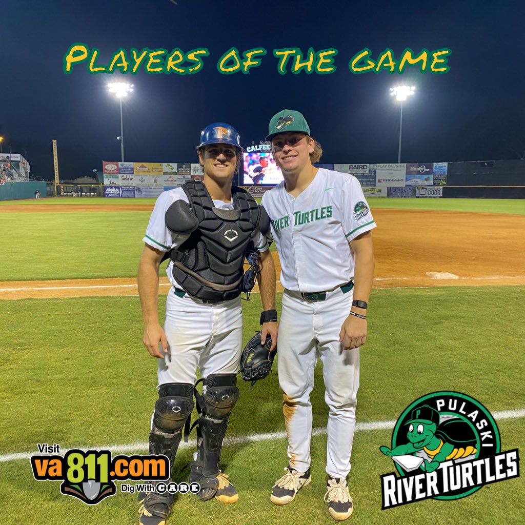 Pulaski River Turtles (@theriverturtles) on Twitter photo Tonight’s players of the game and helping the Turtles get the victory is <a href="/beaman_jackson/">Jackson Beaman</a> and <a href="/ryan_5_johnson/">Ryan Johnson</a> Tonight’s players of the game and helping the Turtles get the victory is <a href="/beaman_jackson/">Jackson Beaman</a> and <a href="/ryan_5_johnson/">Ryan Johnson</a>