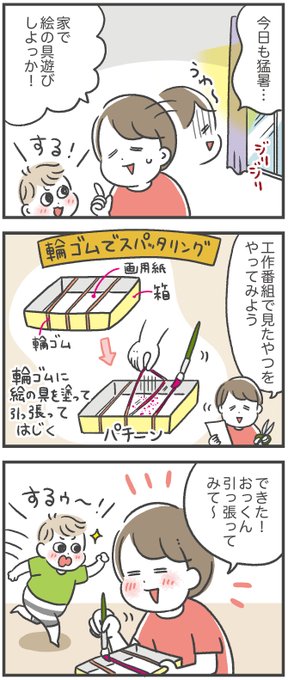 3歳児と絵の具遊びしてみた 