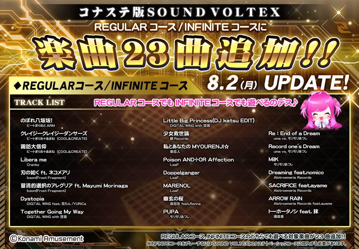 Soundvoltex Staff V Twitter O っはわ おうちボルテ更新のお時間デス コナステ版sound Voltexに楽曲が23曲追加されマス Regularコース Infiniteコース どちらのコースでも遊べマス 今日はおうちボルテで決まりデス T Co Ckrfq5qlko Sdvx Soundvoltex Staff V Twitter O っはわ おうちボルテ更新のお時間デス コナステ版sound Voltexに楽曲が23曲追加されマス Regularコース Infiniteコース どちらのコースでも遊べマス 今日はおうちボルテで決まりデス T Co Ckrfq5qlko Sdvx