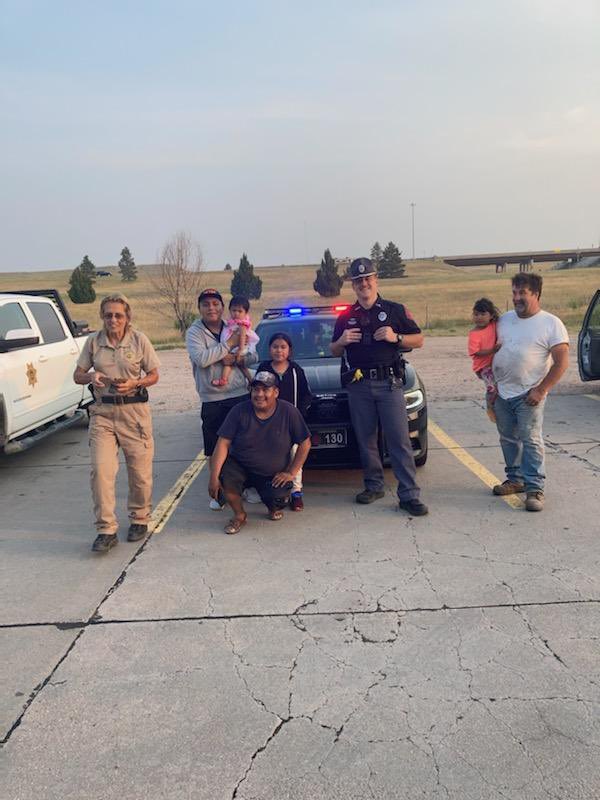 Trooper Gibbins helped a family with a flat tire at the Nebraska Wyoming state line. They are fixed up and back on their way!