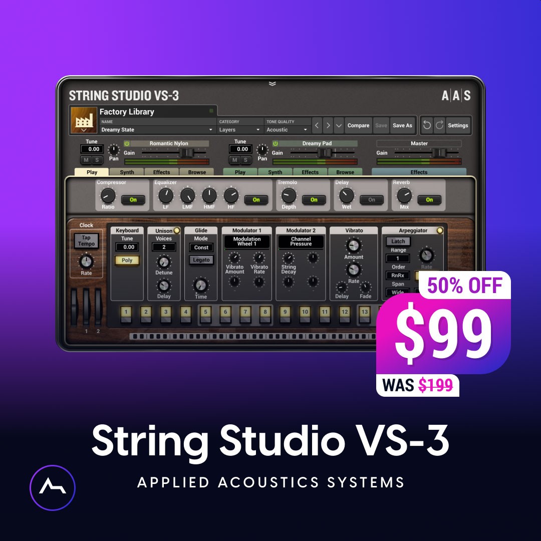 plugindeals's tweet image. String Studio VS-3 by Applied Acoustics Systems - 50% Off - Only $99! - You get OSL Side Effects by Oblivion Sound Lab for FREE! 🚀 

adsrsounds.com/product/softwa… 

#plugindeals #pluginsales 23:21