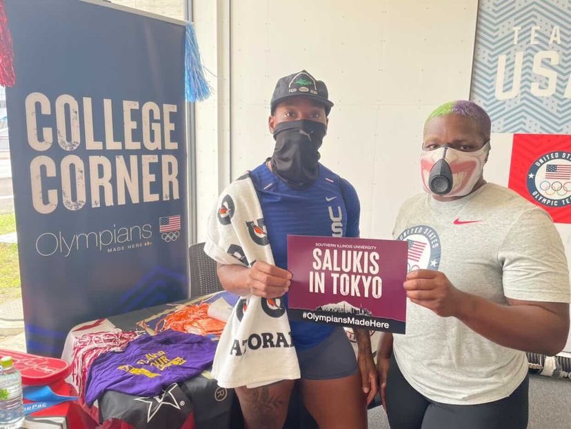 Saluki proud. Raven Saunders may have only attended <a href="/SIUC/">SIU Carbondale</a> for one year but she managed to win 2 NCAA titles, and is now an Olympic silver medalist. Repping <a href="/SIUSalukis/">Saluki Athletics</a> in Tokyo alongside Gwen Berry.